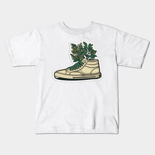 Elevate Your Style and the Planet with the Beige Cartoon Converse-Inspired Kids T-Shirt